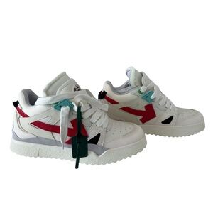 NEW- Off White Sponge Sneakers white/red
